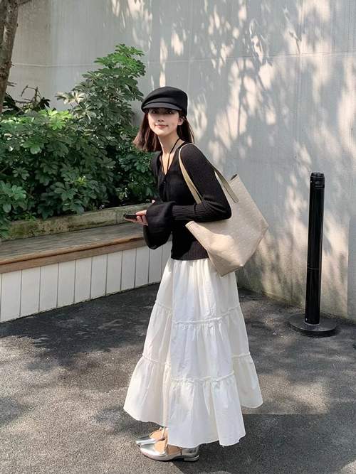 白色长款半身裙搭配指南：7种时尚穿搭技巧-美派服饰网(图1)