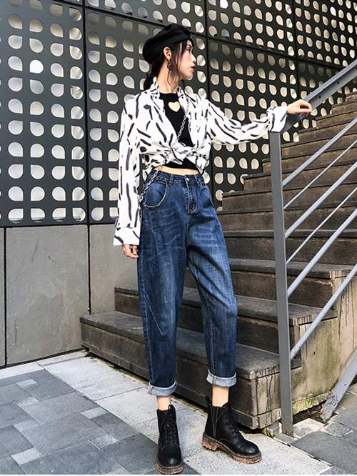 老爹裤配高跟鞋穿搭指南:时尚个性造型技巧-美派服饰网(图2) 老爹裤配高跟鞋穿搭指南:时尚个性造型技巧-美派服饰网(图2)