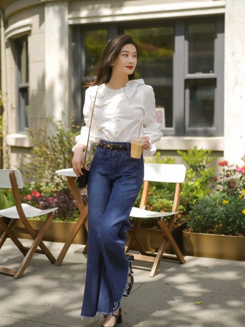 150cm小个子女生喇叭裤穿搭技巧,显高又时尚-美派服饰网(图1) 150cm小个子女生喇叭裤穿搭技巧,显高又时尚-美派服饰网(图1)