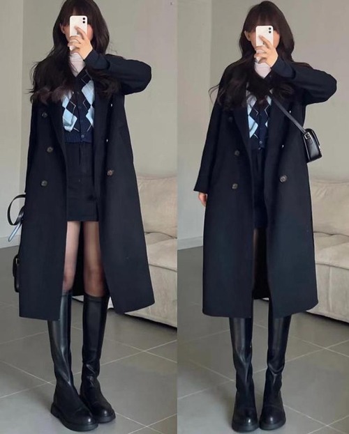 大衣配长靴穿搭指南：提升时尚气质的完美组合-美派服饰网(图2)