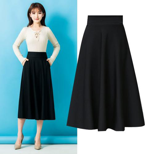 黑色大摆半身裙搭配指南：优雅气质穿搭技巧全解-美派服饰网(图1)