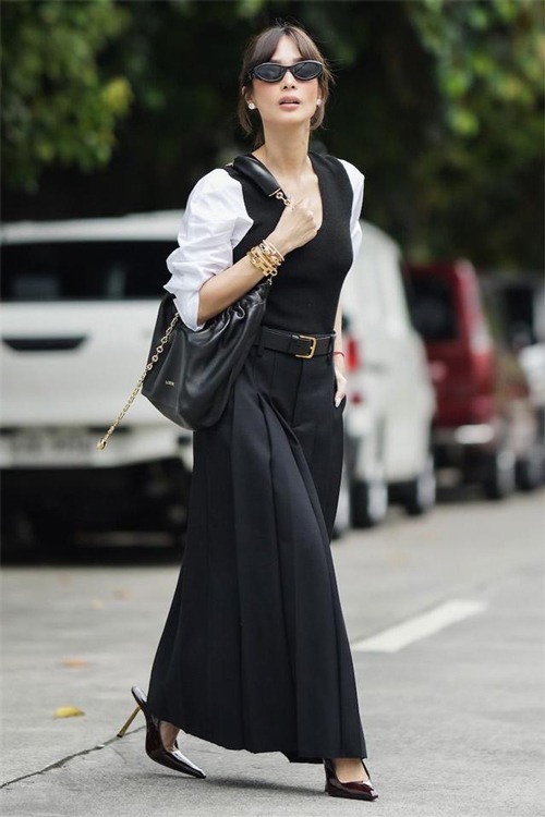 黑色长裙配什么鞋子好看?6种鞋款搭配技巧全攻略-美派服饰网(图1) 黑色长裙配什么鞋子好看?6种鞋款搭配技巧全攻略-美派服饰网(图1)