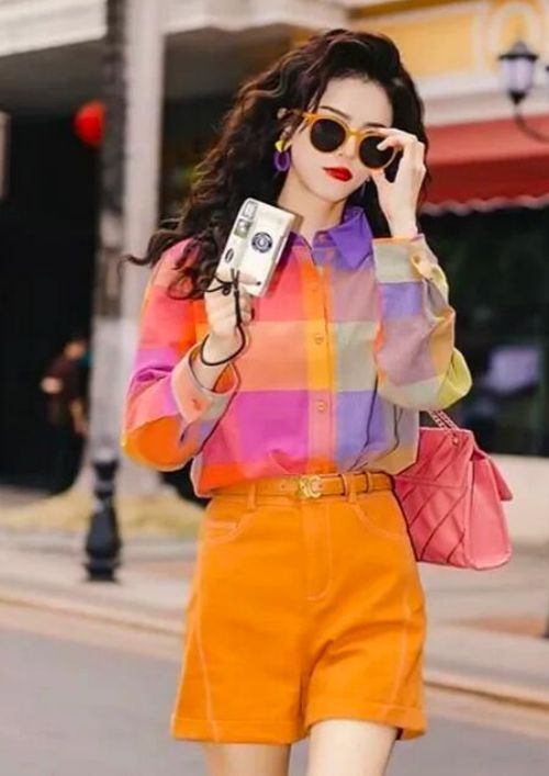 橙色短裤搭配什么颜色T恤好看 7种时尚配色方案推荐-美派服饰网(图5) 橙色短裤搭配什么颜色T恤好看 7种时尚配色方案推荐-美派服饰网(图5)