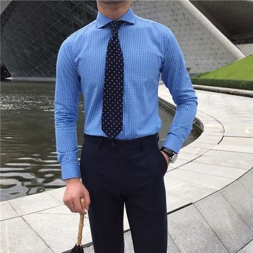 蓝色衬衣搭配领带【图】怎么搭配展现经典优雅风格(图2) 蓝色衬衣搭配领带【图】怎么搭配展现经典优雅风格(图2)