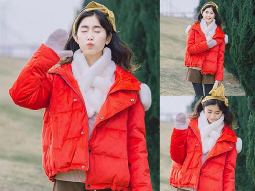 大红色羽绒服搭配技巧，穿出冬季时尚活力-美派服饰网(图2)