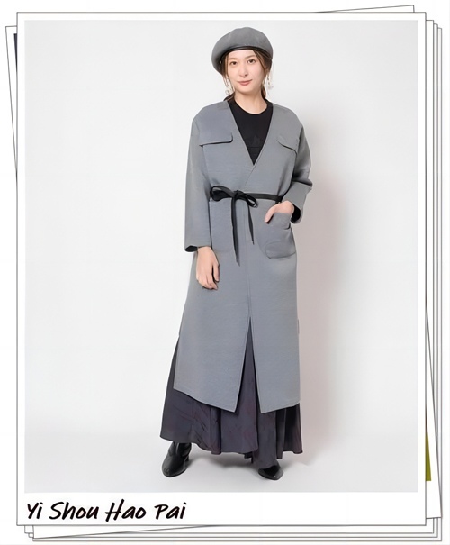 灰色大衣搭配什么帽子好看？贝雷帽毛线帽报童帽穿搭指南-美派服饰网(图1)