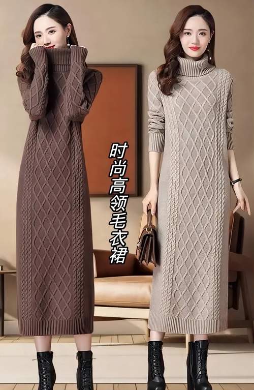 毛衣裙搭配外套穿搭指南：大衣羽绒服牛仔外套组合技巧-美派服饰网(图3)