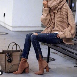 冬季高跟鞋搭配指南：大衣羽绒服毛衣的完美组合-美派服饰网