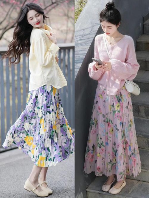 半身花裙子怎么搭配上衣(图2)