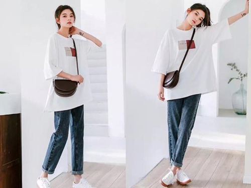 大版短袖t恤怎么搭配下装(图3)