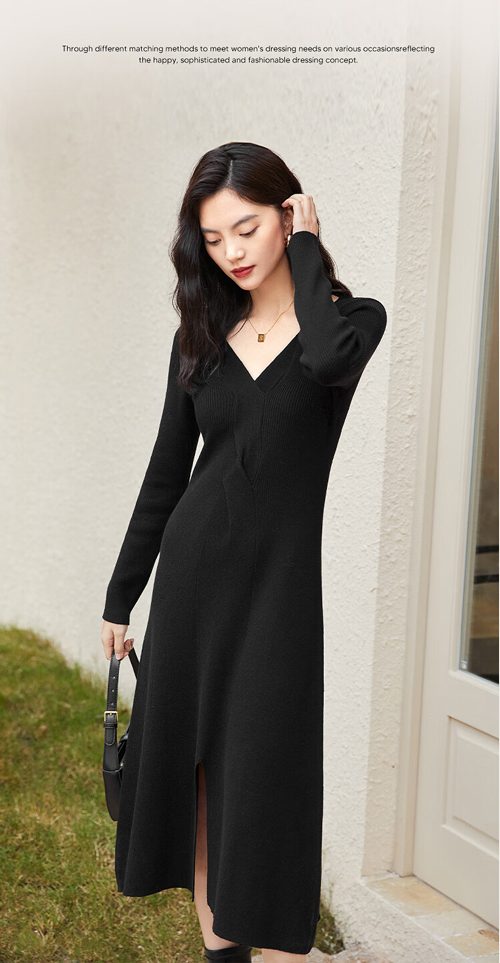 v领黑色连衣裙搭配【图】(图1) v领黑色连衣裙搭配【图】(图1)