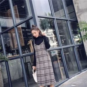 格子吊带裙搭配【图文】