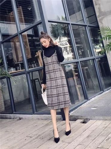 格子吊带裙搭配【图文】(图2)