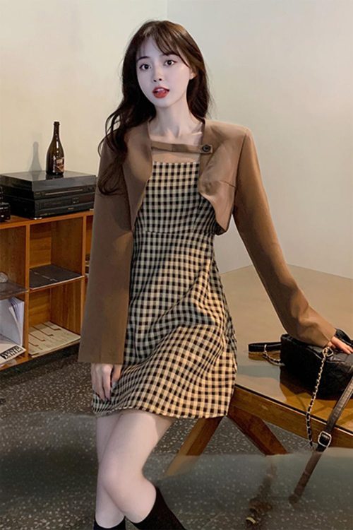 格子吊带裙搭配【图文】(图3)