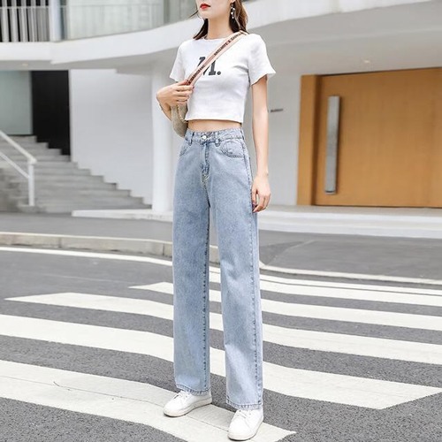 1米5小个子牛仔阔腿裤搭配(图2) 1米5小个子牛仔阔腿裤搭配(图2)