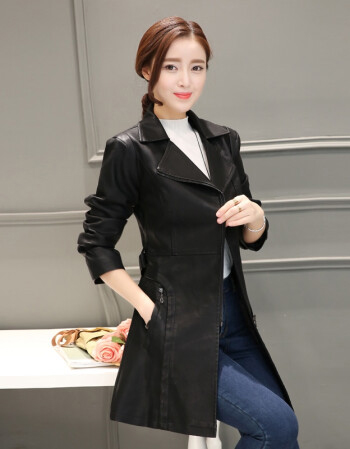 长款黑色皮风衣搭配指南，10种时尚穿搭方案展现个性魅力-美派服饰网(图1)
