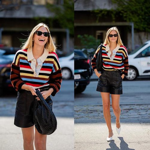 条纹针织衫搭配指南：10种下装穿出时尚造型-美派服饰网(图2)