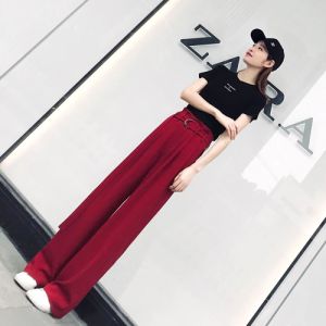 酒红色阔腿裤搭配指南：6种优雅时尚穿搭方案-美派服饰网