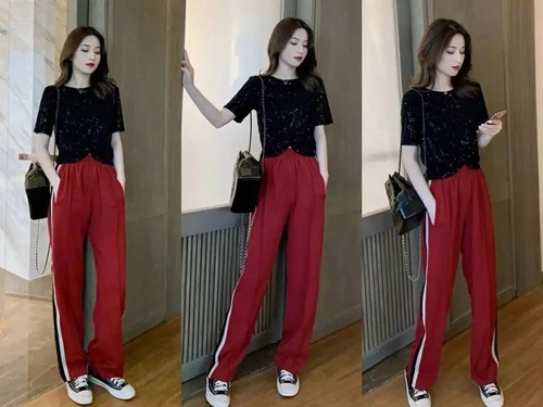 酒红色阔腿裤搭配指南：6种优雅时尚穿搭方案-美派服饰网(图2)