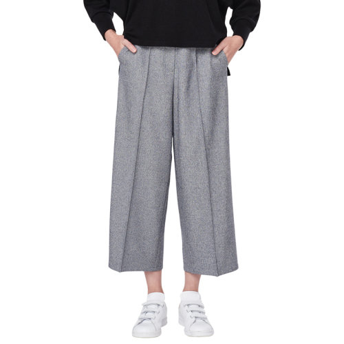 灰色七分阔腿裤搭配(图2) 灰色七分阔腿裤搭配(图2)