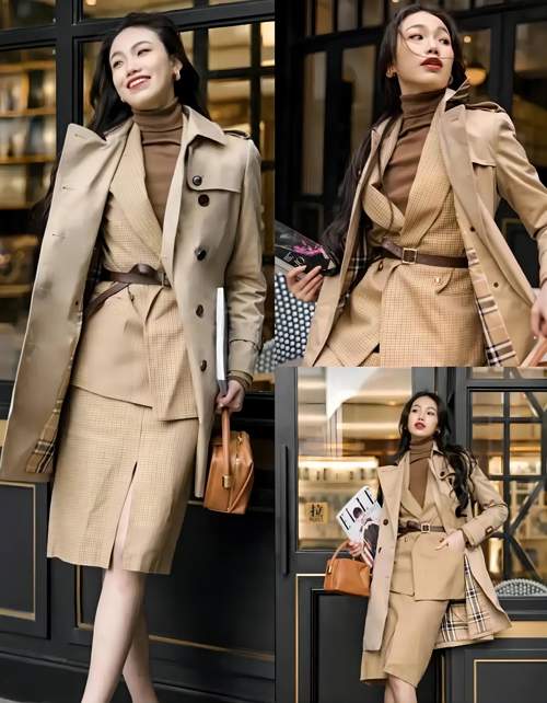 矮个子穿风衣怎么搭配(图2)