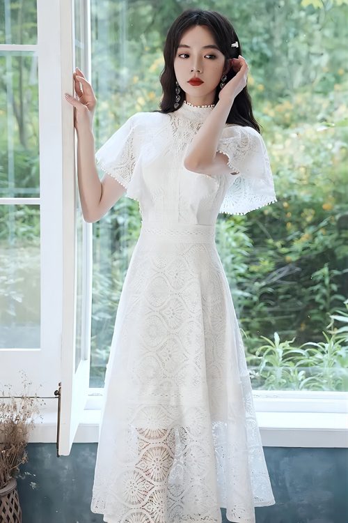 白色蕾丝连衣裙搭配【图文】(图3) 白色蕾丝连衣裙搭配【图文】(图3)