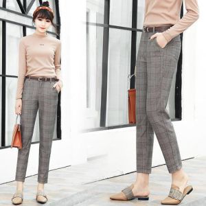 格子西裤搭配【图】跟我来学穿搭