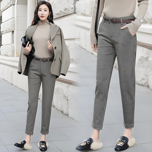 格子西裤搭配【图】跟我来学穿搭(图3)