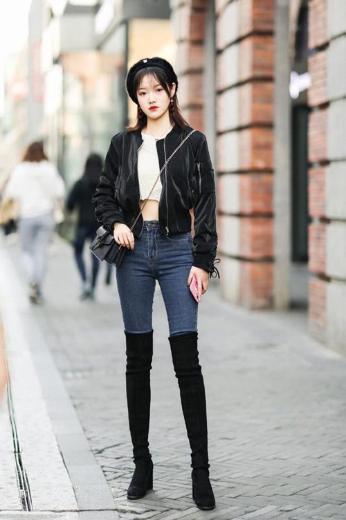 过膝长靴多风格搭配技巧-美派服饰网(图2)