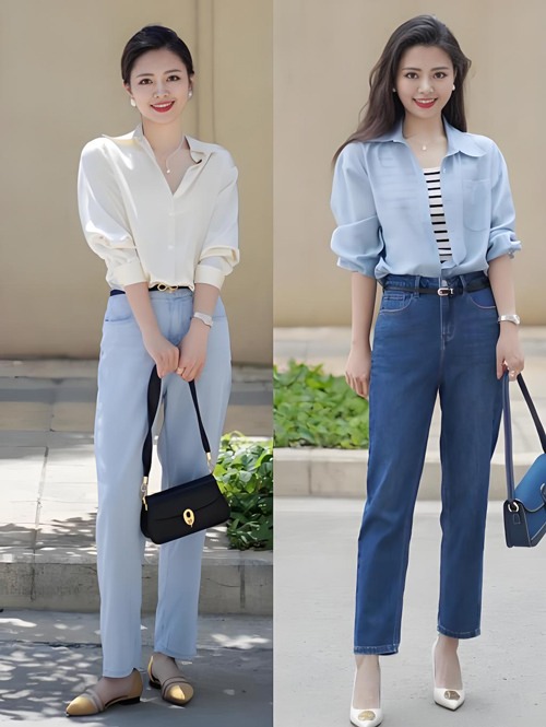 牛仔裤搭配不同上衣展现多元风格技巧-美派服饰网(图1)