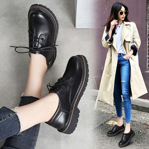 女生大头皮鞋搭配指南：经典款怎么穿更时髦-美派服饰网(图1)