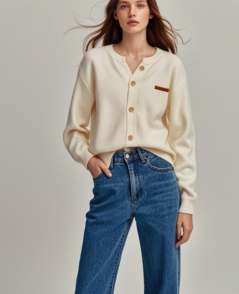 米白色针织衫搭配技巧，三种风格轻松驾驭-美派服饰网(图1)