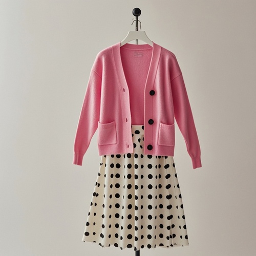 白底黑色波点半身裙的穿搭灵感与风格解析-美派服饰网(图2)