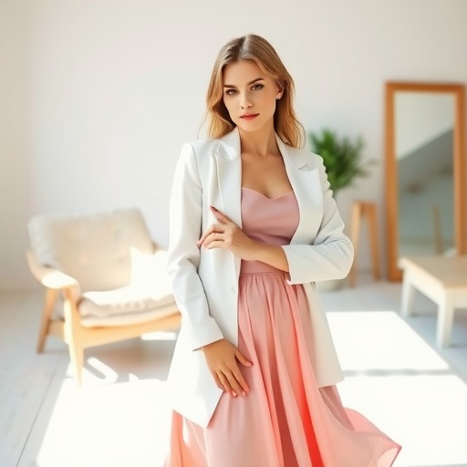 白色西服搭配连衣裙：优雅与甜美的完美融合-美派服饰网(图2)