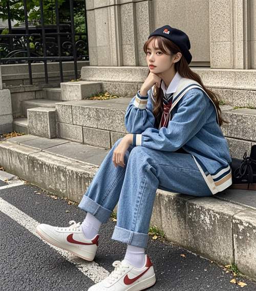 学院风鞋子搭配技巧：日常穿搭打造甜美休闲风-美派服饰网(图2)