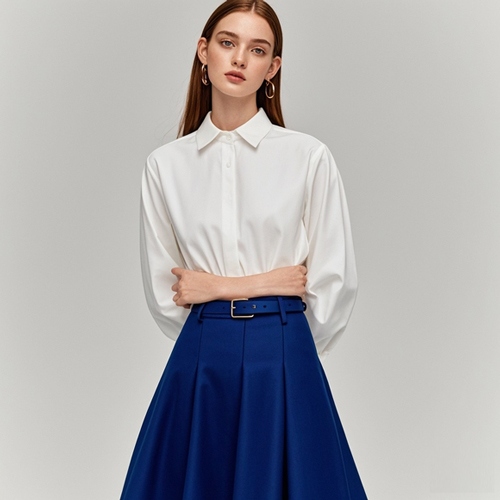 宝蓝色裙穿搭｜优雅、休闲与清新风搭配指南-美派服饰网(图1)