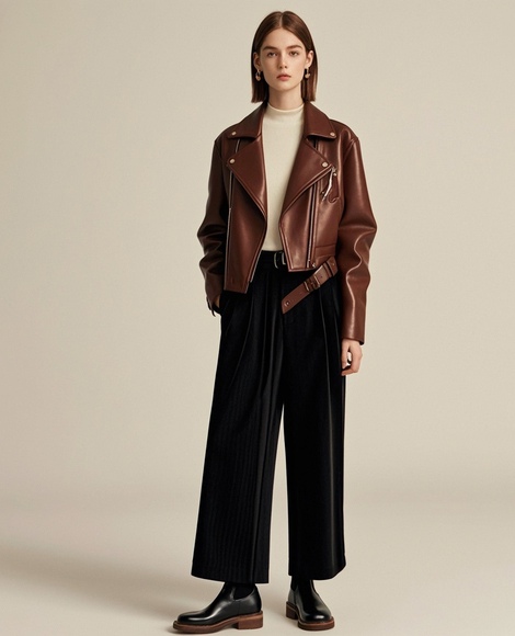 秋日九分阔腿裤搭配指南 呈现多风格穿搭魅力-美派服饰网(图4)