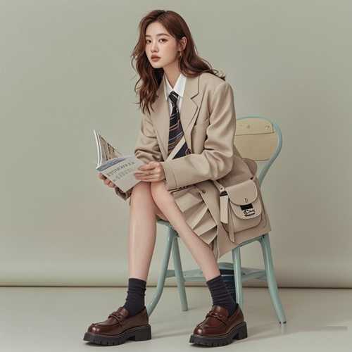 学院风裙子搭配指南：如何选鞋展青春魅力-美派服饰网(图2)