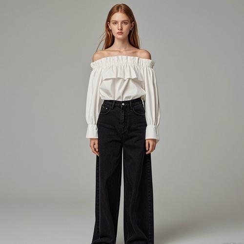 白色衬衫配黑色阔腿裤：三款经典搭配法则-美派服饰网(图4)