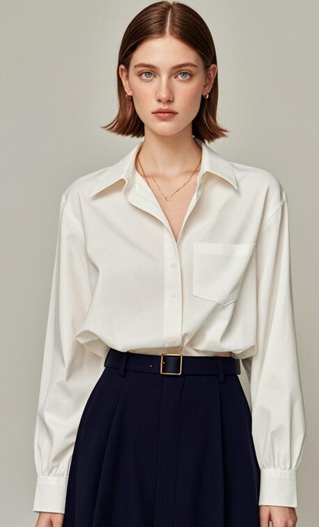 白衬衣搭配技巧：打造经典优雅正式造型的五大方案-美派服饰网(图3)