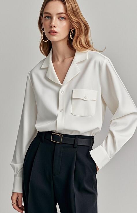 白衬衣搭配技巧：打造经典优雅正式造型的五大方案-美派服饰网(图1)