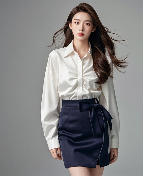 包臀裙上衣搭配技巧 突出腰部曲线显身材-美派服饰网(图1)