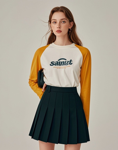 长袖短裙搭配技巧：优雅休闲风格全攻略-美派服饰网(图1)