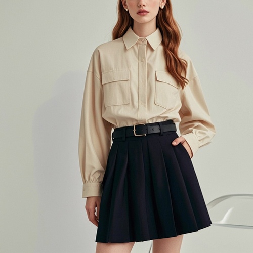 长袖短裙搭配技巧：优雅休闲风格全攻略-美派服饰网(图2)