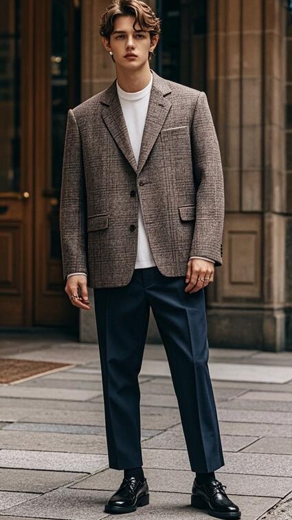 格纹西装搭配技巧：经典与休闲风格指南-美派服饰网(图5)