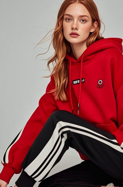 大红色卫衣的多样搭配方式：显瘦显气质必备法则-美派服饰网(图2)