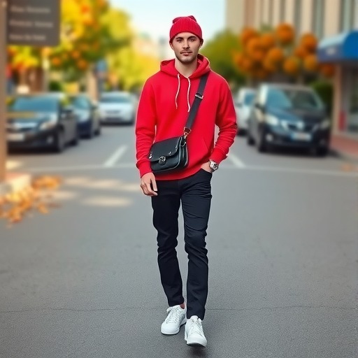 大红色卫衣的多样搭配方式：显瘦显气质必备法则-美派服饰网(图3)