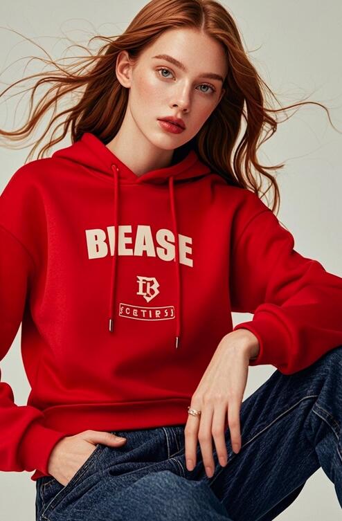 大红色卫衣的多样搭配方式：显瘦显气质必备法则-美派服饰网(图1)