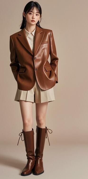 英伦风棕色皮鞋穿搭风格搭配技巧-美派服饰网(图5)