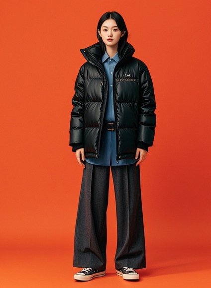 冬季黑色羽绒服搭配秘籍 保暖与时尚兼具-美派服饰网(图4)